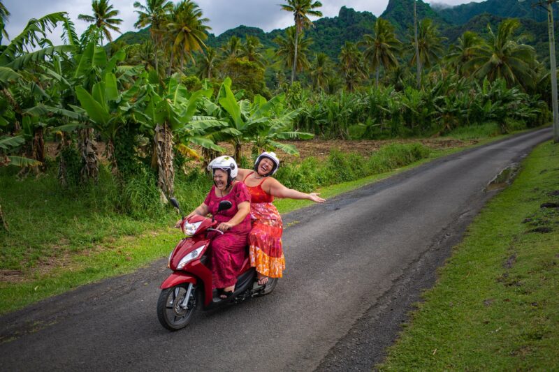 Woman On Scooter Cook Islands Tourism Dylan Harrison