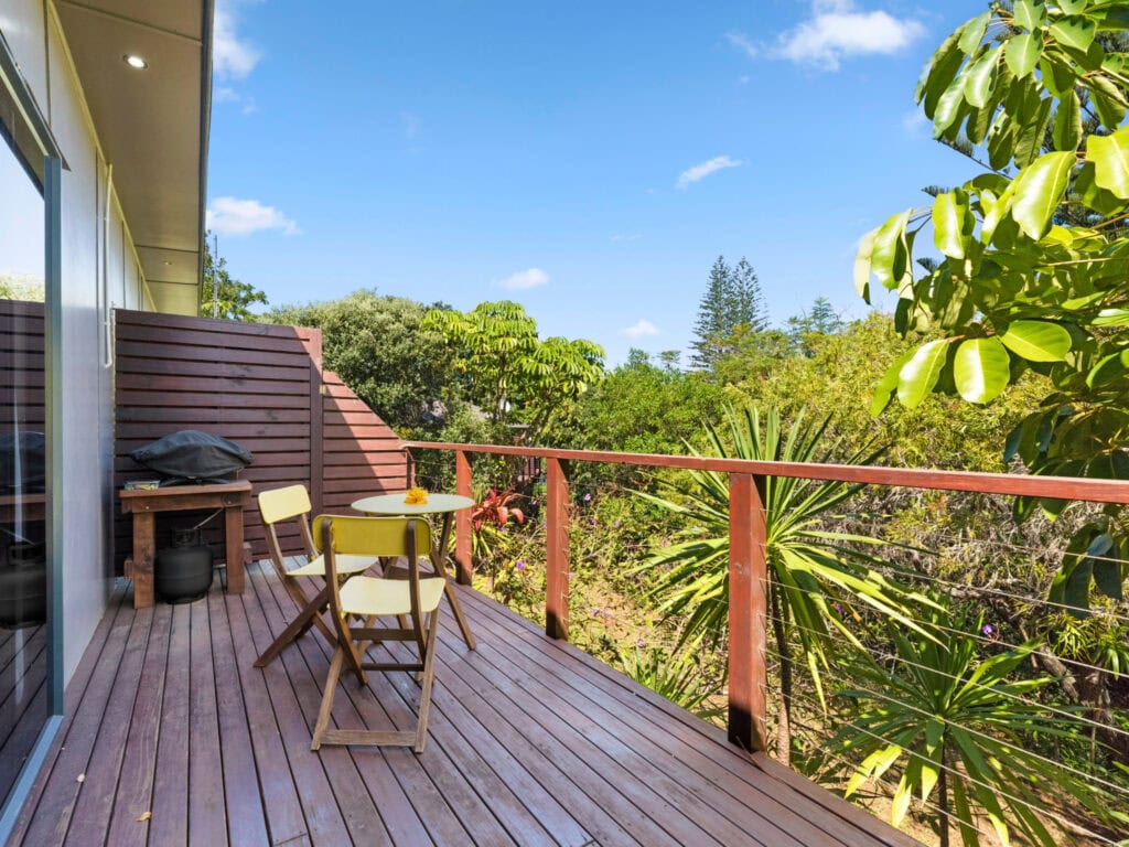 Balcony at Broad Leaf Villas on Norfolk Island