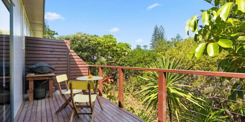 Balcony at Broad Leaf Villas on Norfolk Island